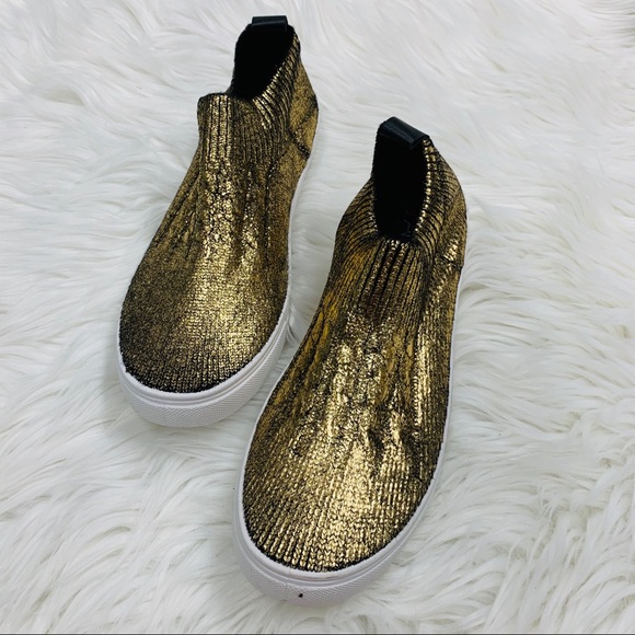 Gold glitter sock sneaker - Picture 4 of 6